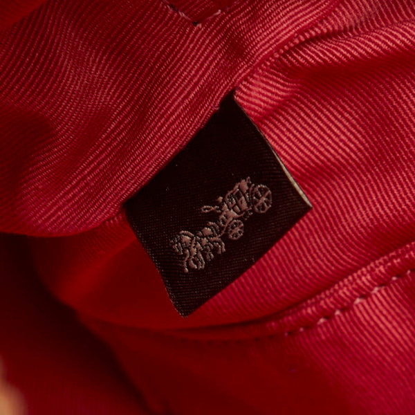 コーチ シグネチャー 斜め掛け ショルダーバッグ クロスボディバッグ 68168 ベージュ ピンク PVC レザー レディース COACH 【中古】