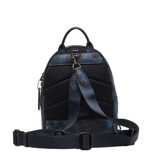コーチ チャーター カモフラージュ 迷彩 リュック バックパック CC464 ブルー ネイビー PVC レディース COACH 【中古】
