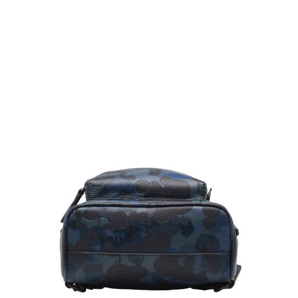 コーチ チャーター カモフラージュ 迷彩 リュック バックパック CC464 ブルー ネイビー PVC レディース COACH 【中古】