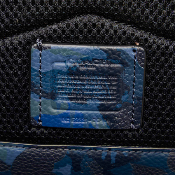 コーチ チャーター カモフラージュ 迷彩 リュック バックパック CC464 ブルー ネイビー PVC レディース COACH 【中古】
