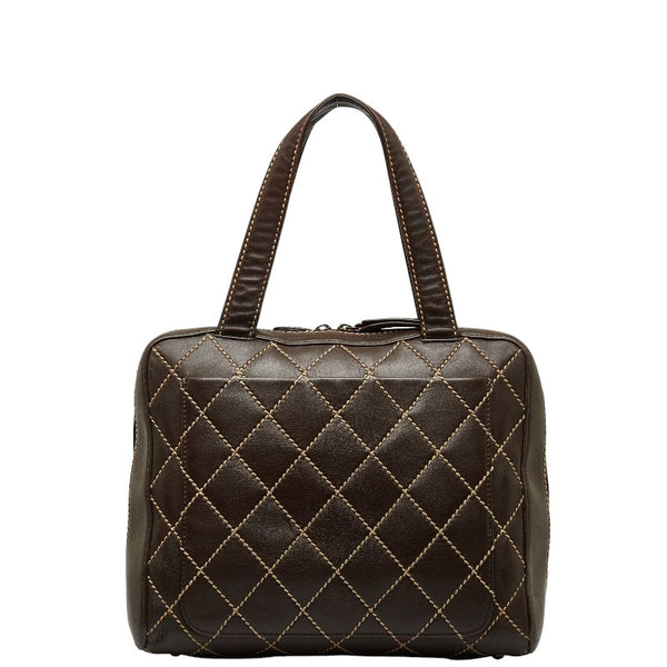シャネル ココマーク ワイルドステッチ ハンドバッグ トートバッグ A14693 ブラウン レザー レディース CHANEL 【中古】