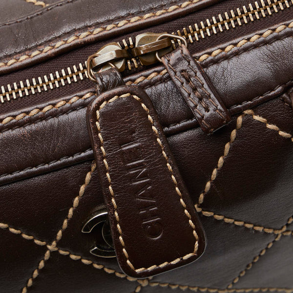 シャネル ココマーク ワイルドステッチ ハンドバッグ トートバッグ A14693 ブラウン レザー レディース CHANEL 【中古】