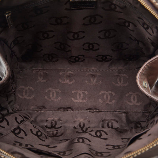 シャネル ココマーク ワイルドステッチ ハンドバッグ トートバッグ A14693 ブラウン レザー レディース CHANEL 【中古】