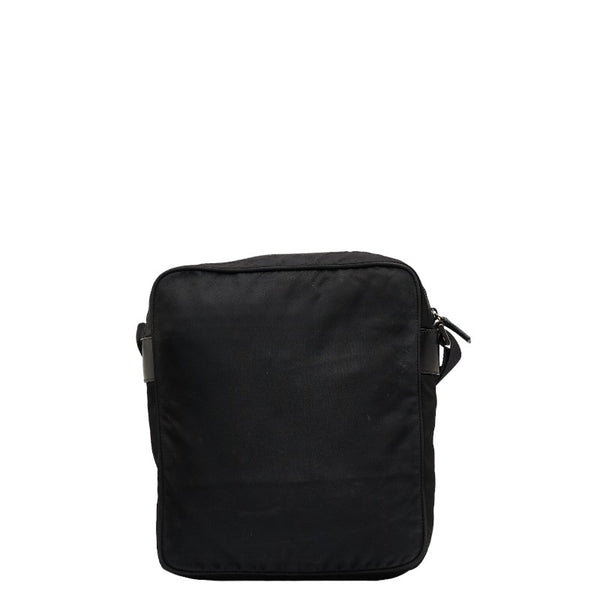 プラダ 三角ロゴプレート 斜め掛け ショルダーバッグ BT0168 ブラック ナイロン レディース PRADA 【中古】