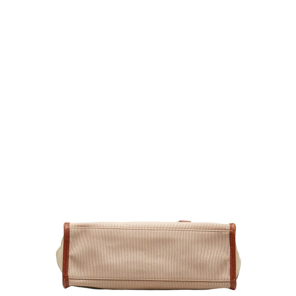 バーバリー ノバチェック ハンドバッグ トートバッグ ベージュ ブラウン キャンバス レザー レディース BURBERRY 【中古】