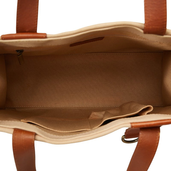 バーバリー ノバチェック ハンドバッグ トートバッグ ベージュ ブラウン キャンバス レザー レディース BURBERRY 【中古】