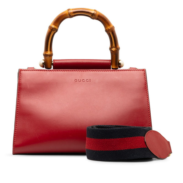 グッチ バンブー ニムフェア ハンドバッグ ショルダーバッグ 2WAY 470271 レッド レザー レディース GUCCI 【中古】