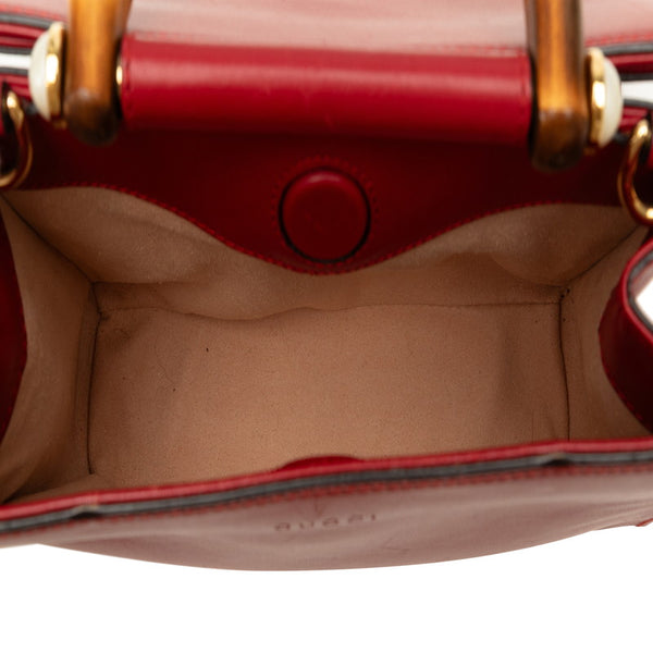 グッチ バンブー ニムフェア ハンドバッグ ショルダーバッグ 2WAY 470271 レッド レザー レディース GUCCI 【中古】