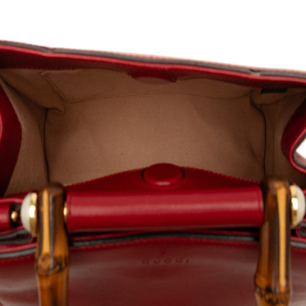 グッチ バンブー ニムフェア ハンドバッグ ショルダーバッグ 2WAY 470271 レッド レザー レディース GUCCI 【中古】