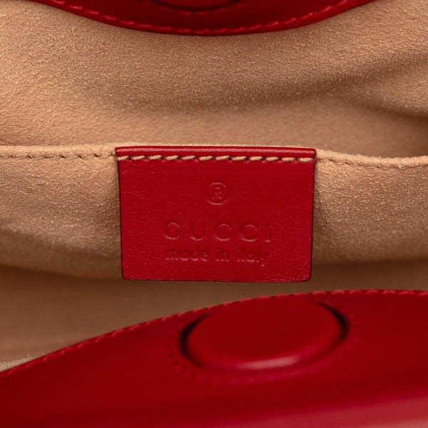 グッチ バンブー ニムフェア ハンドバッグ ショルダーバッグ 2WAY 470271 レッド レザー レディース GUCCI 【中古】