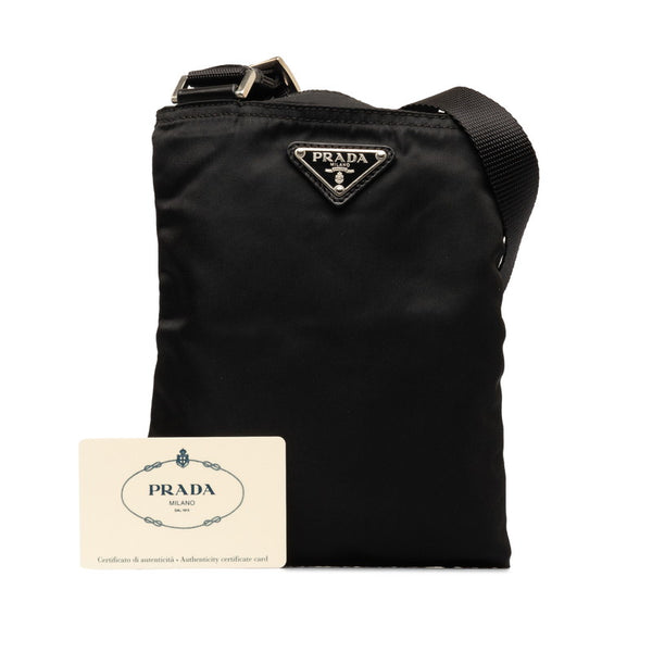 プラダ 三角ロゴプレート ショルダーバッグ BT0176 ブラック ナイロン レディース PRADA 【中古】
