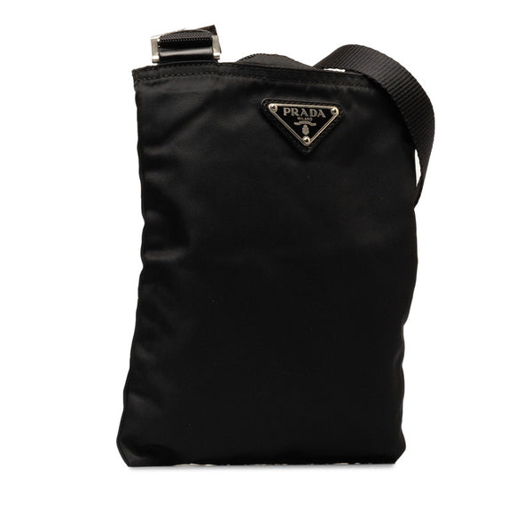プラダ 三角ロゴプレート ショルダーバッグ BT0176 ブラック ナイロン レディース PRADA 【中古】