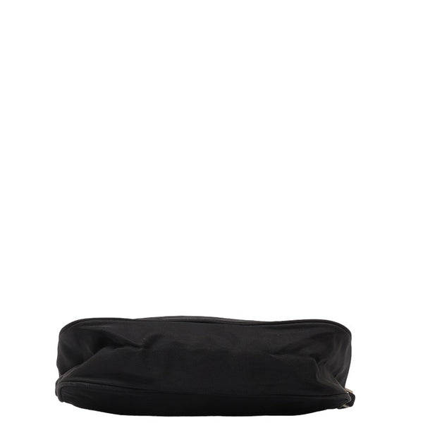 プラダ 三角ロゴプレート ポーチ ミニハンドバッグ ブラック ナイロン レディース PRADA 【中古】