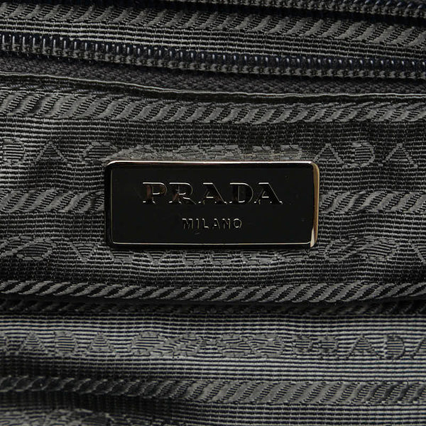 プラダ テスート サフィアーノ ショルダーバッグ グレー ナイロン レザー レディース PRADA 【中古】