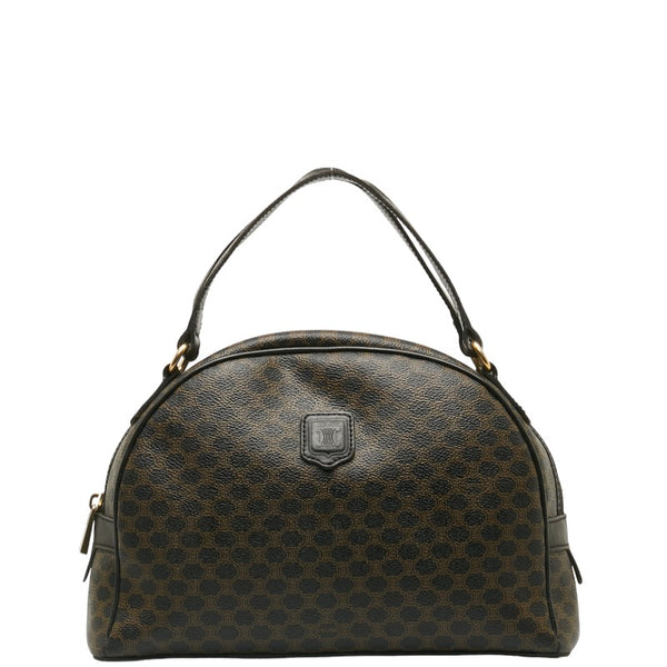 セリーヌ マカダム ハンドバッグ ブラック PVC レザー レディース CELINE 【中古】