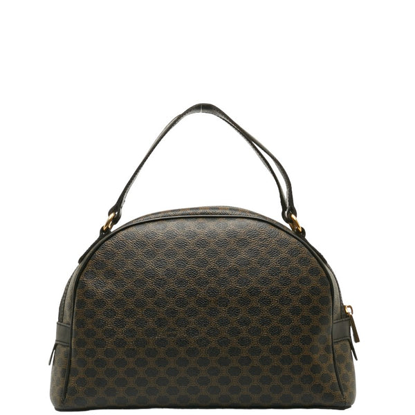 セリーヌ マカダム ハンドバッグ ブラック PVC レザー レディース CELINE 【中古】