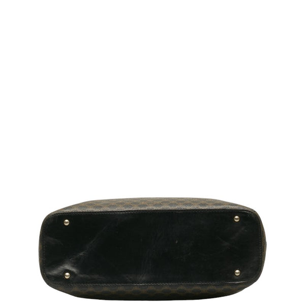 セリーヌ マカダム ハンドバッグ ブラック PVC レザー レディース CELINE 【中古】