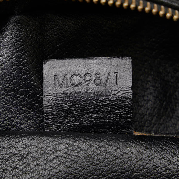 セリーヌ マカダム ハンドバッグ ブラック PVC レザー レディース CELINE 【中古】