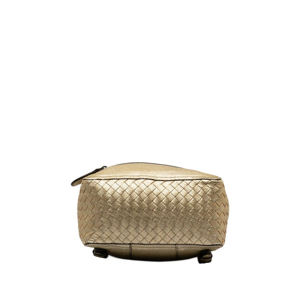 ボッテガヴェネタ イントレチャート リュック バックパック ゴールド レザー レディース BOTTEGAVENETA 【中古】