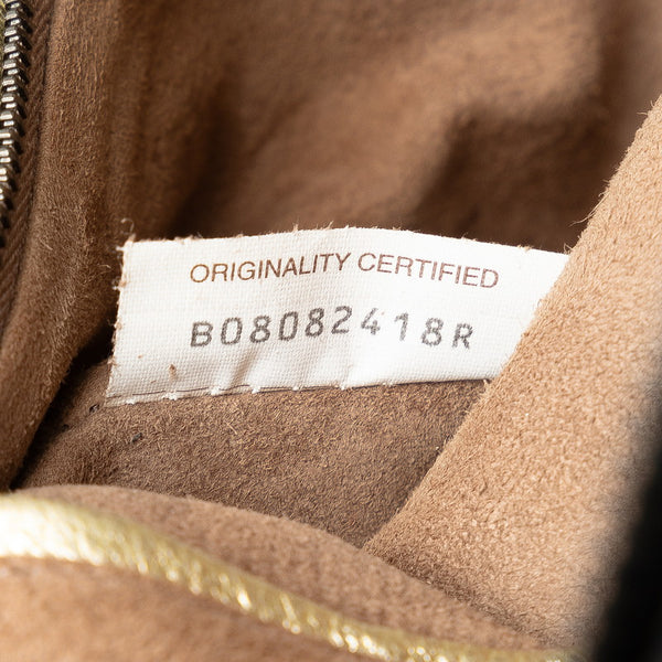 ボッテガヴェネタ イントレチャート リュック バックパック ゴールド レザー レディース BOTTEGAVENETA 【中古】