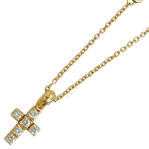 スタージュエリー クロス 十字架 モチーフ ネックレス K18YG イエローゴールド レディース STAR JEWELRY 【中古】