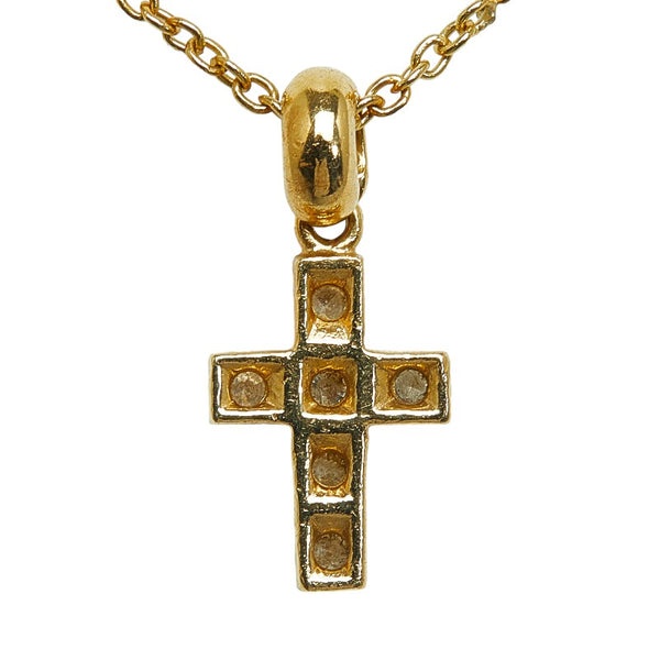 スタージュエリー クロス 十字架 モチーフ ネックレス K18YG イエローゴールド レディース STAR JEWELRY 【中古】