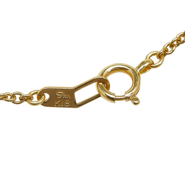 スタージュエリー R ラインストーン ネックレス K18YG イエローゴールド レディース STAR JEWELRY 【中古】