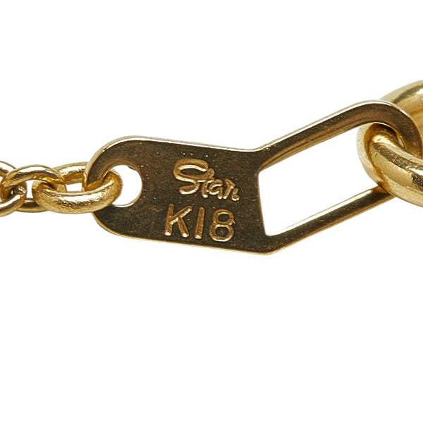スタージュエリー R ラインストーン ネックレス K18YG イエローゴールド レディース STAR JEWELRY 【中古】