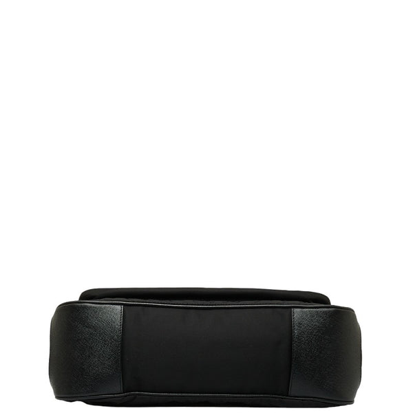 プラダ テスート 三角ロゴプレート ワンショルダーバッグ ブラック ナイロン レザー レディース PRADA 【中古】