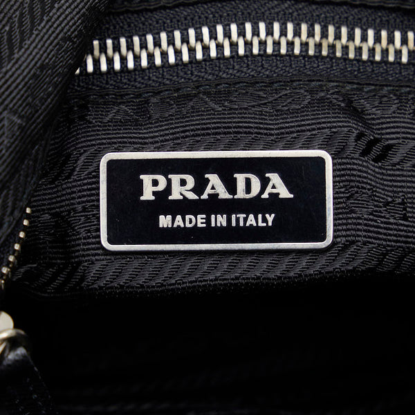 プラダ テスート 三角ロゴプレート ワンショルダーバッグ ブラック ナイロン レザー レディース PRADA 【中古】