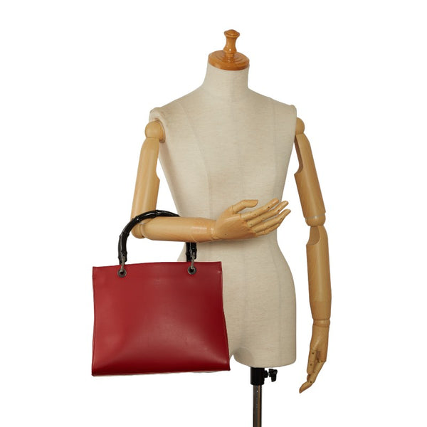 グッチ バンブー ハンドバッグ 002 1016 2123 レッド レザー レディース GUCCI 【中古】