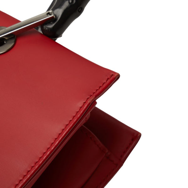 グッチ バンブー ハンドバッグ 002 1016 2123 レッド レザー レディース GUCCI 【中古】