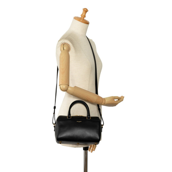 サンローラン ベイビーダッフル ハンドバッグ ショルダーバッグ 2WAY 330958 ブラック レザー レディース SAINT LAURENT 【中古】