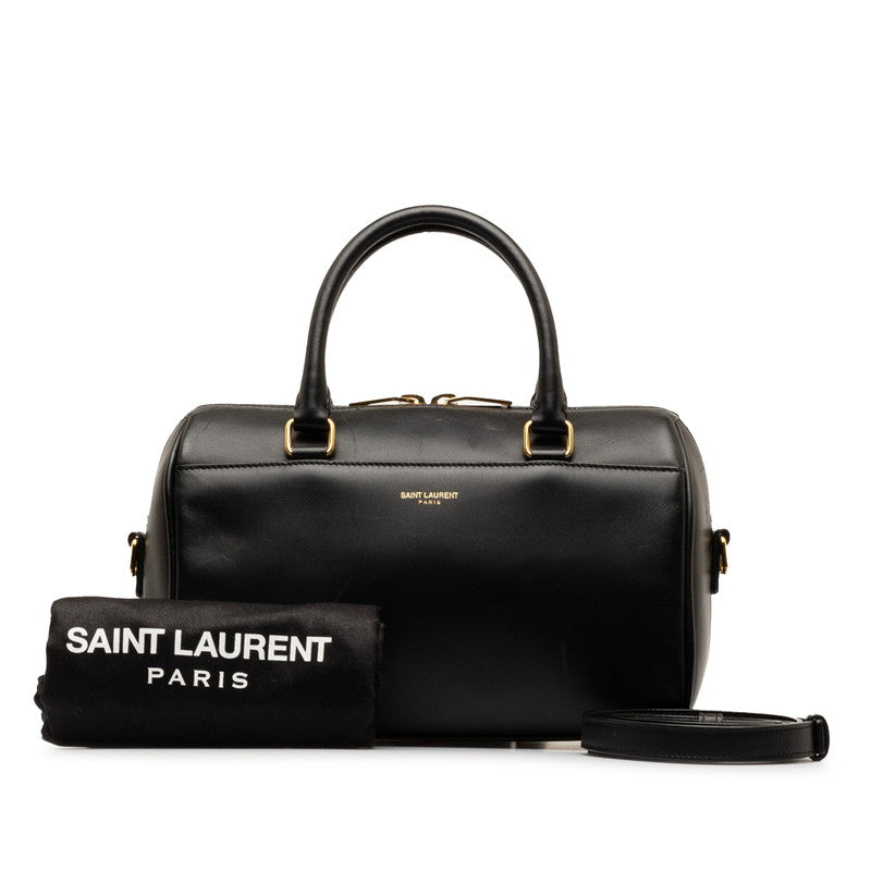 サンローラン ベイビーダッフル ハンドバッグ ショルダーバッグ 2WAY 330958 ブラック レザー レディース SAINT LAURENT 【中古】