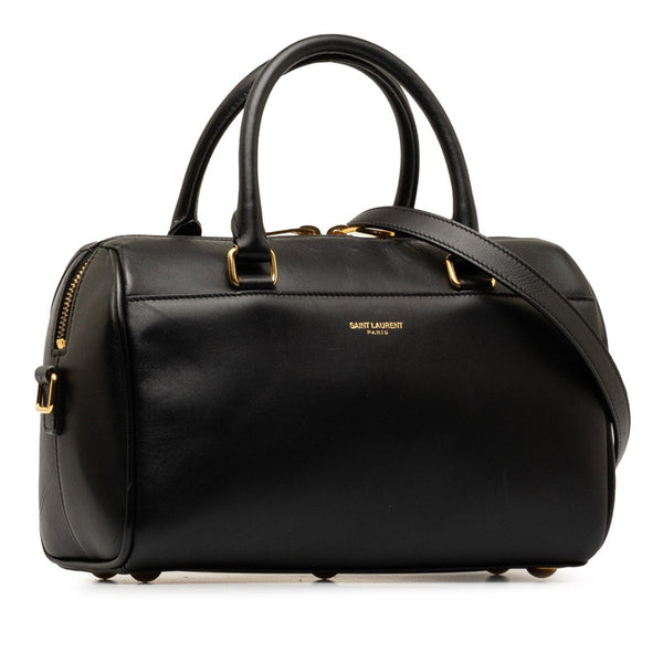 サンローラン ベイビーダッフル ハンドバッグ ショルダーバッグ 2WAY 330958 ブラック レザー レディース SAINT LAURENT 【中古】
