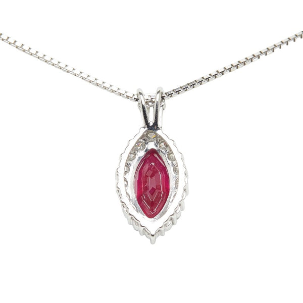 Pt900 プラチナ K18WG ホワイトゴールド コンビ ルビー2.13ct ダイヤ0.61ct ペンダントネックレス レディース 【中古】