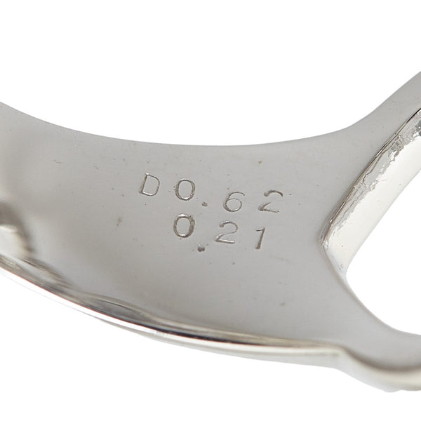 ポンテヴェキオ K18WG ホワイトゴールド ダイヤ0.62ct ブラックダイヤ0.21ct ハート モチーフ リング 指輪 レディース Ponte Vecchio 13.5号 【中古】