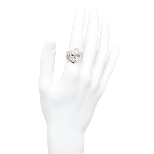 ポンテヴェキオ K18WG ホワイトゴールド ダイヤ0.62ct ブラックダイヤ0.21ct ハート モチーフ リング 指輪 レディース Ponte Vecchio 13.5号 【中古】