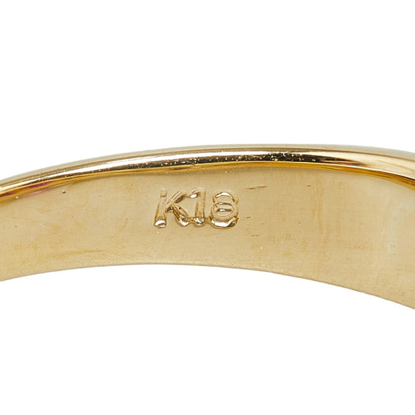 K18YG イエローゴールド ルビー1.00ct ダイヤ0.30ct ハート モチーフ リング 指輪 レディース 11.5号 【中古】