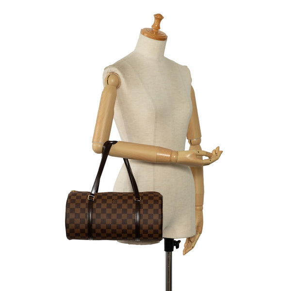 ルイ ヴィトン ダミエ パピヨン30 ハンドバッグ N51303 ブラウン PVC レザー レディース LOUIS VUITTON 【中古】