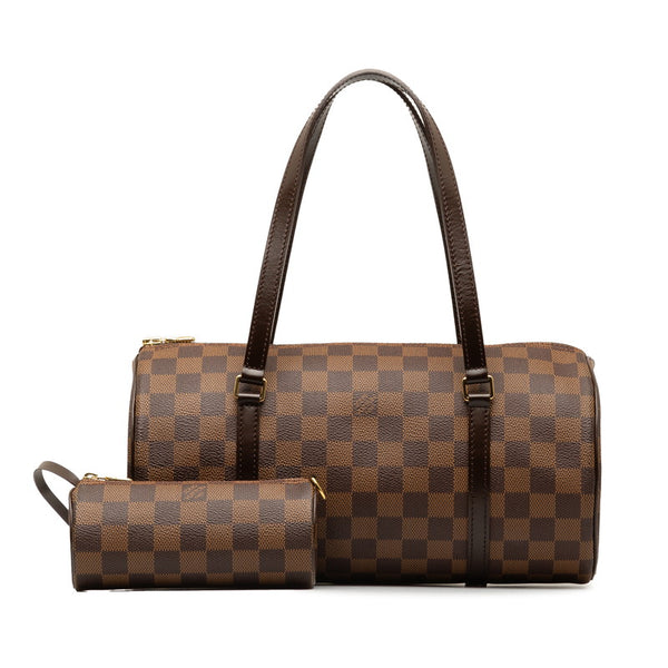 ルイ ヴィトン ダミエ パピヨン30 ハンドバッグ N51303 ブラウン PVC レザー レディース LOUIS VUITTON 【中古】