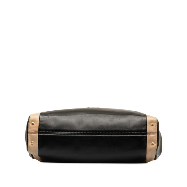 シャネル ココマーク チェーン トートバッグ  ブラック ベージュ ラムスキン レディース CHANEL 【中古】