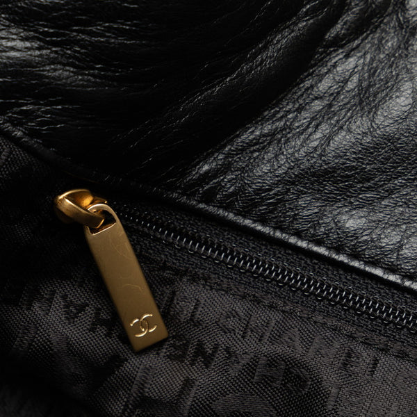 シャネル ココマーク チェーン トートバッグ  ブラック ベージュ ラムスキン レディース CHANEL 【中古】