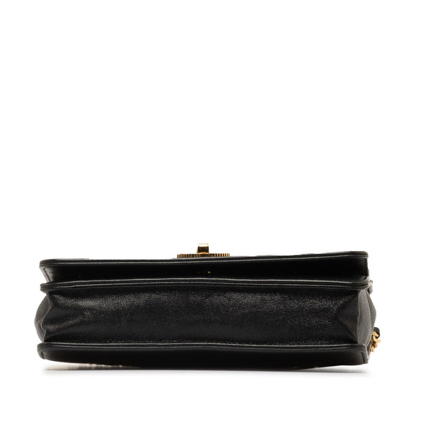 シャネル ダイアナ ココマーク チェーン ウォレットバッグ ブラック ラムスキン レディース CHANEL 【中古】