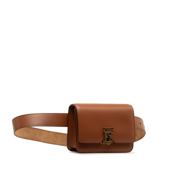 バーバリー TB ウエストバッグ ボディバッグ ブラウン レザー レディース BURBERRY 【中古】