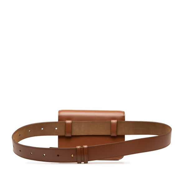 バーバリー TB ウエストバッグ ボディバッグ ブラウン レザー レディース BURBERRY 【中古】
