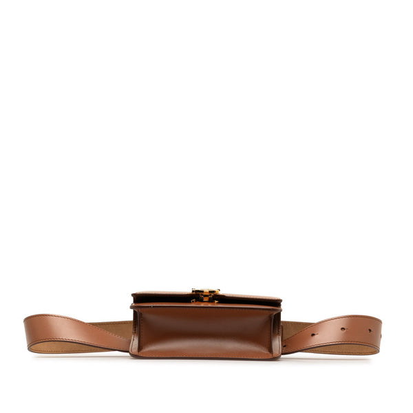 バーバリー TB ウエストバッグ ボディバッグ ブラウン レザー レディース BURBERRY 【中古】
