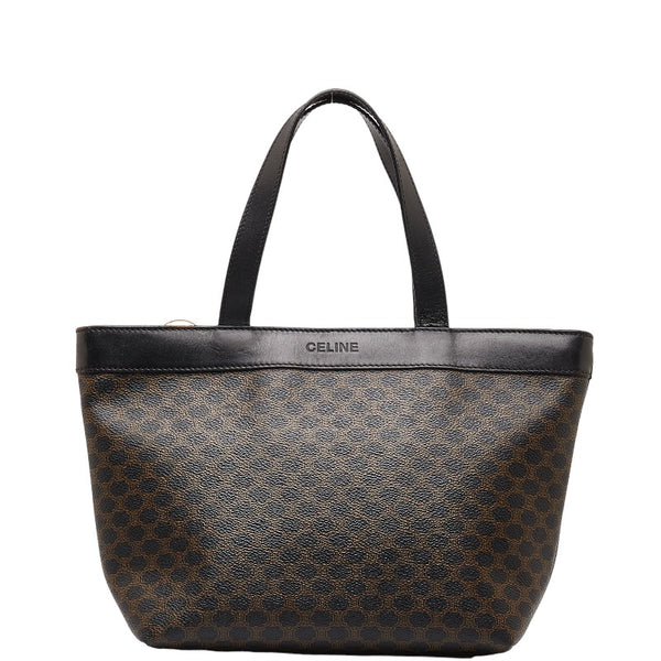 セリーヌ マカダム ハンドバッグ トートバッグ ブラウン ブラック PVC レザー レディース CELINE 【中古】