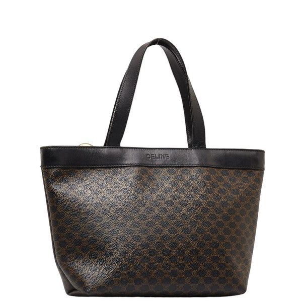 セリーヌ マカダム ハンドバッグ トートバッグ ブラウン ブラック PVC レザー レディース CELINE 【中古】