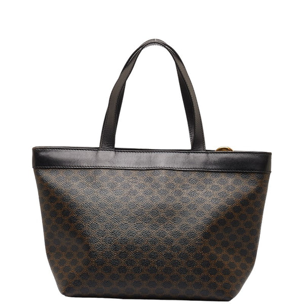 セリーヌ マカダム ハンドバッグ トートバッグ ブラウン ブラック PVC レザー レディース CELINE 【中古】